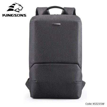 kingsons backpack Ultra Slim Design Ks3215W Black 15.6 Inch Water-Resistant, Light Weight