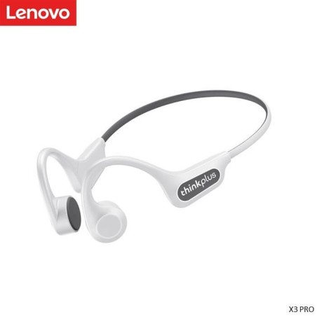Lenovo Earphone Wireless Sports Bluetooth 5.3 In-Ear Bone Conduction Headphone With Mic X3 Pro (White)
