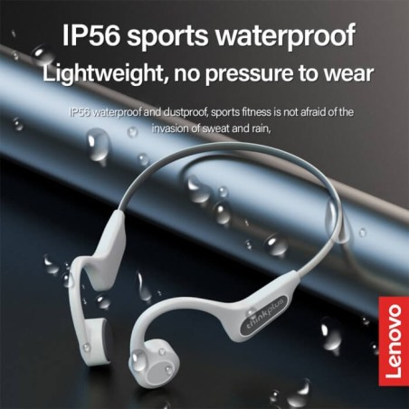 Lenovo Earphone Wireless Sports Bluetooth 5.3 In-Ear Bone Conduction Headphone With Mic X3 Pro (White)