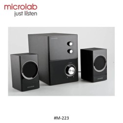 Microlab Speaker M-223 System Audio 2.1 Subwoofer, Complete Wooden Case