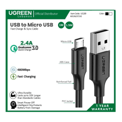Ugreen Cable Usb To Micro Usb 2.4A Fast Charge & Data 1Meter 60136
