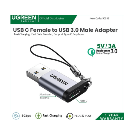 Ugreen Usb C Female To Usb 3.0 Male Adapter 50533