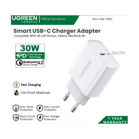Ugreen Adapter Pd 30W Usb-C Phone & Macbook Charger