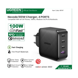Ugreen Charger Nexode 100W Gan Tech 4 Ports For Phone, Macbook & Laptop 40747