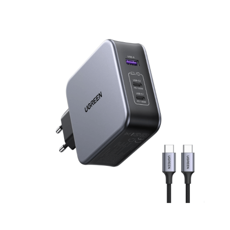 Ugreen Nexode 140w Gan Tech 3 Ports Charger For Phone, Macbook & Laptop 90549