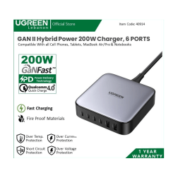 Ugreen Charger 6 Ports 2*Usb-A,4*Usb-C Desktop Fast 40914