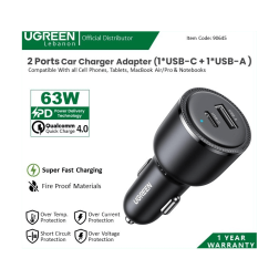Ugreen Charger Car 63W Fast Dual Port Usb-C & Usb-A 90645