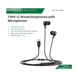 Ugreen Earphone Usb-C With Microphone And Volume Control, Noise Isolation, Powerful Bass 30638