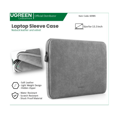Ugreen Bag Laptop Sleeve Soft Leather, Light & Portable 60985