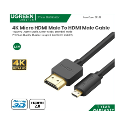 Ugreen Cable 4K Micro Hdmi Male To Hdmi Male , Premium Quality, Durable Design & Excellent Flexibility 30102