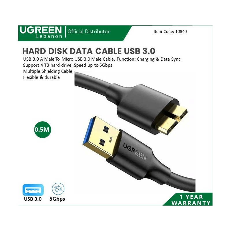 Ugreen Cable Hard Disk Data : Usb 3.0 A Male To Micro Usb 3.0 Male 10840 Ugreen Cable Hard Disk Data : Usb 3.0 A Male To Micro Usb 3.0 Male 10840
