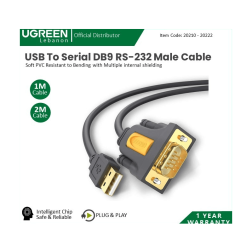 Ugreen Cable Usb To Serial Db9 Rs-232 Male Adapter