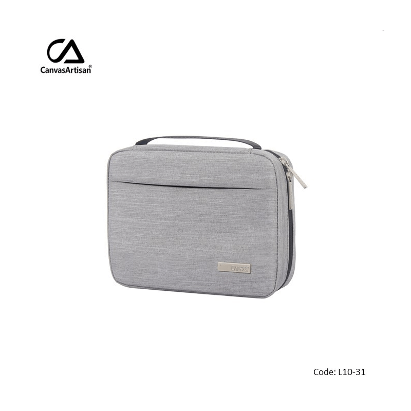 Canvasartisan Electronic Organizer L10-31 Light Gray Pouch Bag, Water-Resistant Canvasartisan Electronic Organizer L10-31 Light Gray Pouch Bag, Water-Resistant