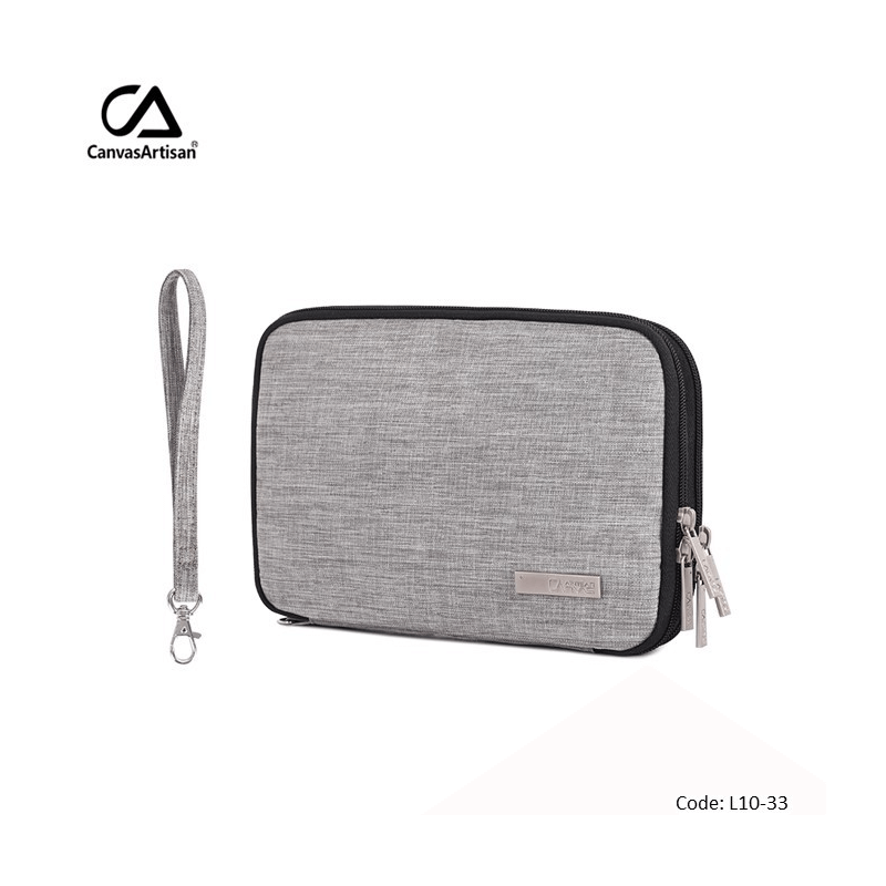 Canvasartisan Electronic Organizer L10-33 Light Gray Pouch Bag, Water-Resistant Canvasartisan Electronic Organizer L10-33 Light Gray Pouch Bag, Water-Resistant