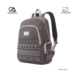 canvasartisan backpack T39-3 Gray 15, Durable, Water-Resistant & Light Weight