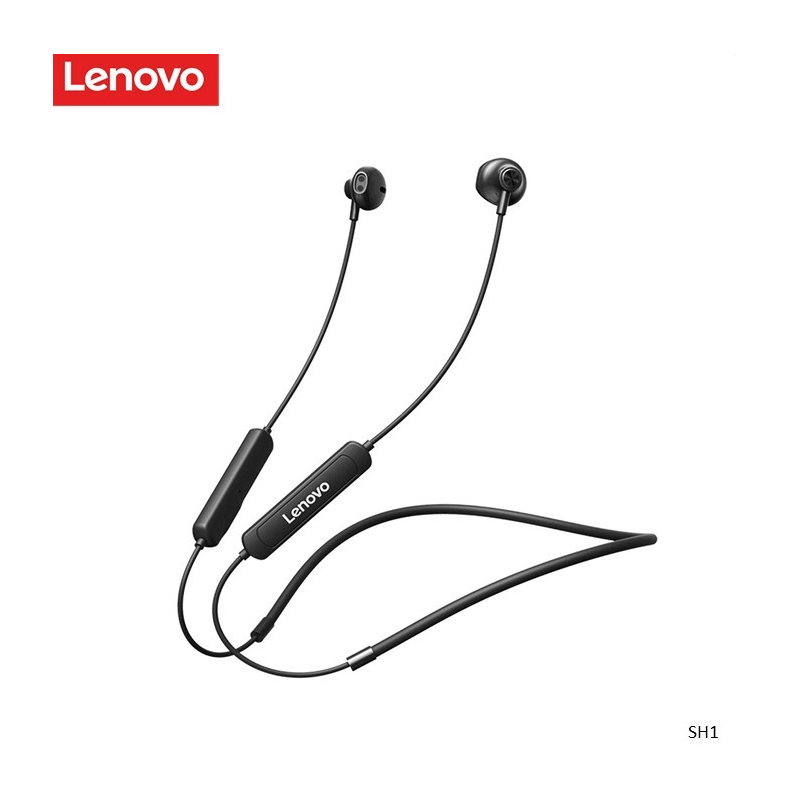 Lenovo Earphone Wireless Sports Bluetooth 5.0 In-Ear Neckband With Mic Sh1 Lenovo Earphone Wireless Sports Bluetooth 5.0 In-Ear Neckband With Mic Sh1