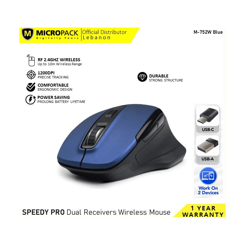 Micropack Mouse M-752W Speedy Pro Wireless Office (Blue) Micropack Mouse M-752W Speedy Pro Wireless Office (Blue)