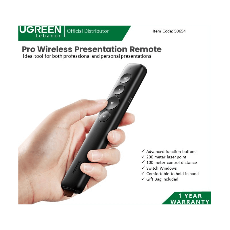 Ugreen Remote Advanced Function Wireless Lazer Presentation With Built-In Laser Pointer Ugreen Remote Advanced Function Wireless Lazer Presentation With Built-In Laser Pointer