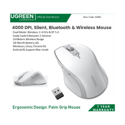 Ugreen Mouse 4000 Dpi Silent 2.4Ghz Bluetooth & Wireless Mu101