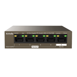 Tenda Switch Poe 5 Ports Gigabit (4 ports Poe) Teg1105PD Unmanaged Desktop