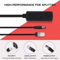 Board-x Power Over Ethernet Splitter Adapter 48V to 12v