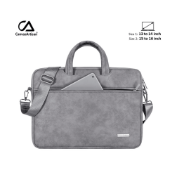 Canvas Artisan Bag Laptop Business L11-C22 Gray, High Quality Leather