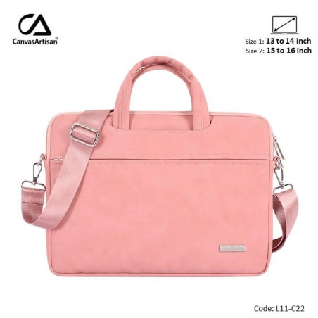 Canvas Artisan Bag Laptop Business L11-C22 Pink, High Quality Leather