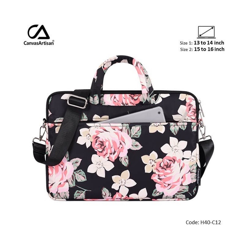 CANVAS ARTISAN LAPTOP BAG H40-C12 BLACK, DURABLE AND WATER-RESISTANT CANVAS ARTISAN LAPTOP BAG H40-C12 BLACK, DURABLE AND WATER-RESISTANT