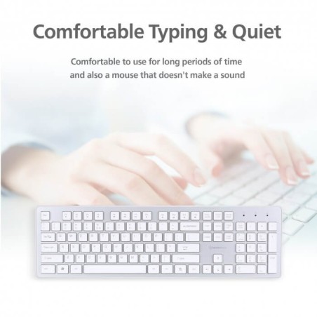 Micropack Keyboard & Mouse Km-236W Ifree Pro Elegant Wireless Combo (Silver/White))