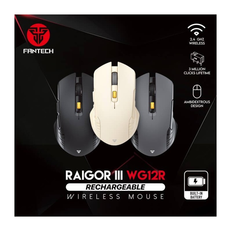 Fantech Mouse WG12R RAIGOR III RECHARGEABLE WIRELESS GAMING BLACK Fantech Mouse WG12R RAIGOR III RECHARGEABLE WIRELESS GAMING BLACK