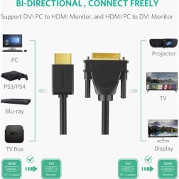 UGREEN FULL HD HDMI TO DVI CABLE, PREMIUM QUALITY, DURABLE DESIGN & EXCELLENT FLEXIBILITY HD106 - 11150 - 10137