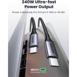 UGREEN USB-C TO USB-C CHARGING & SYNC CABLE FOR: CELL PHONE, TABLET, MACBOOK, IPAD, LAPTOP US535 - 90440