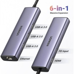 Ugreen 6-IN-1 USB-C HUB DOCKING STATION ADAPTER CM